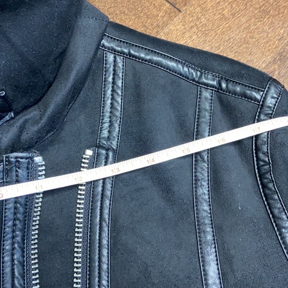 H&M Black Faux Suede Aviator Sherpa Lined Jacket - Picture 11 of 13